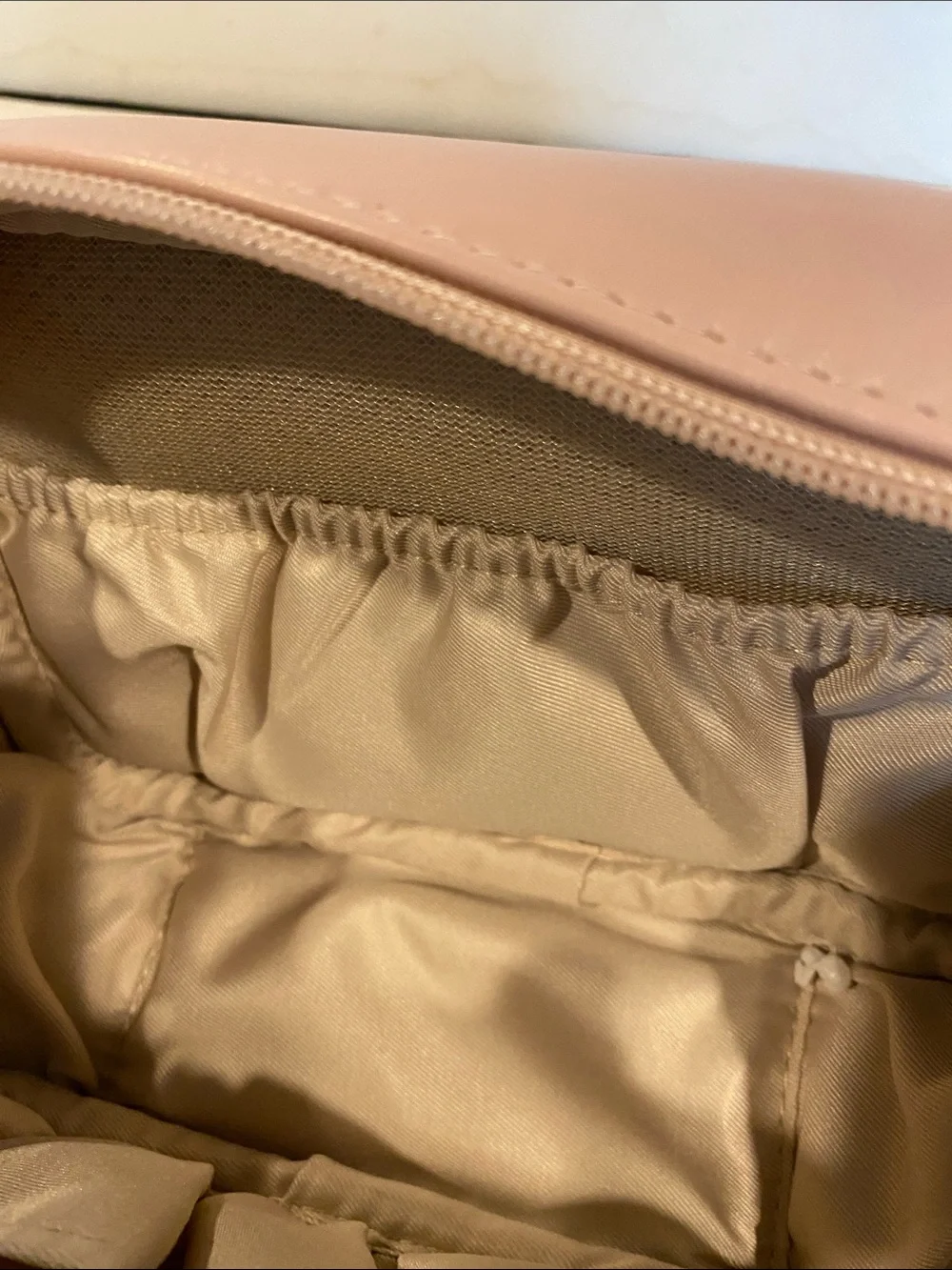 NWOT Blush Pink Faux Leather Cosmetic Case